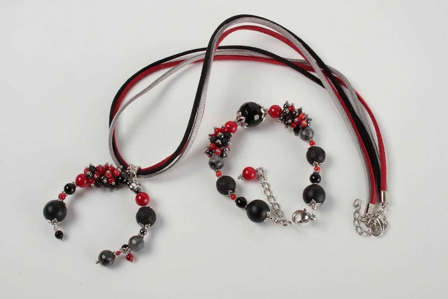 Natural stone jewelry handmade bracelet coral pendant agate bracelet for women photo 2