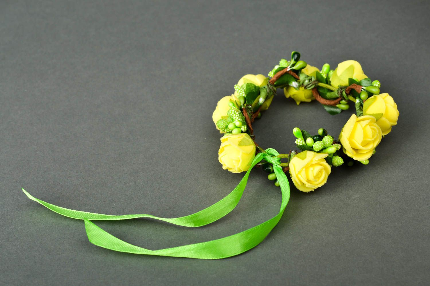 Handgefertigt Armband Blumen Designer Schmuck Frauen Geschenk in Gelb schön foto 3