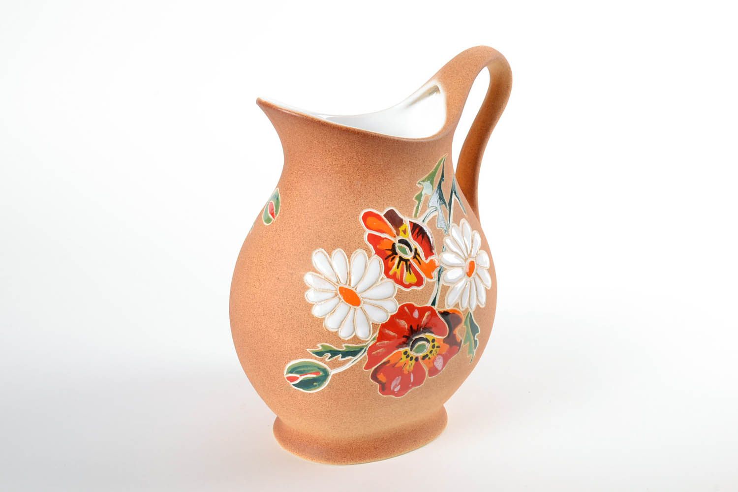 100 oz 11 inches floral design ceramic water pitcher with handle 3,5 lb photo 3