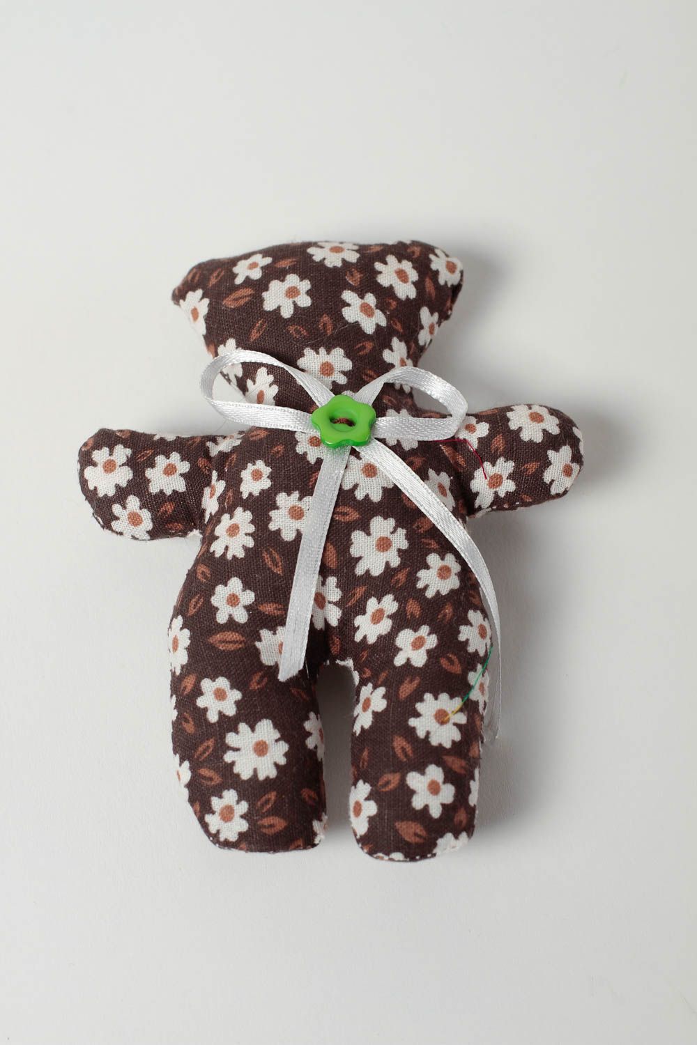 Petite Peluche ours Jouet fait main en tissu à motif floral Cadeau enfant photo 5