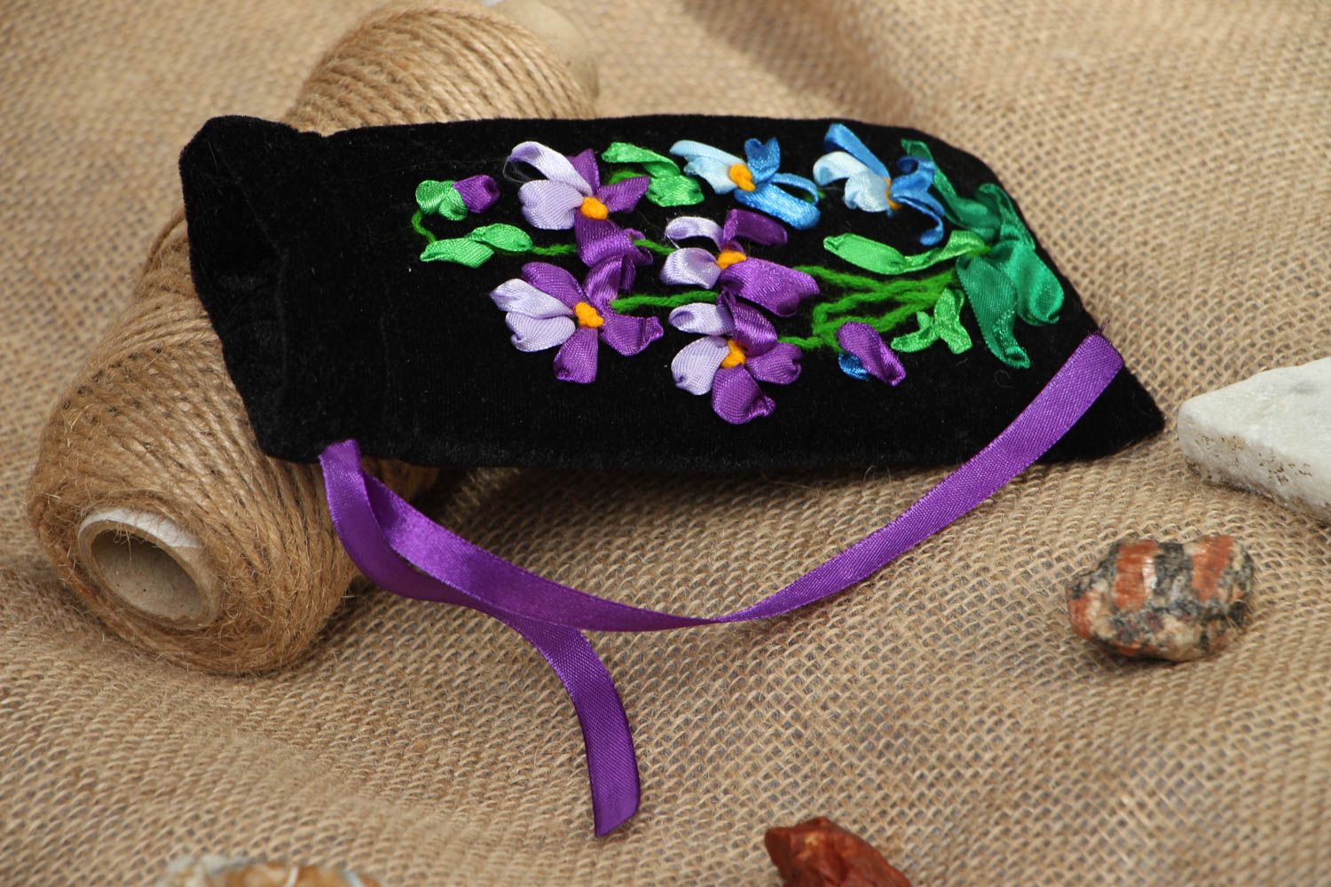 Textil Brillenetui mit Blumen foto 5