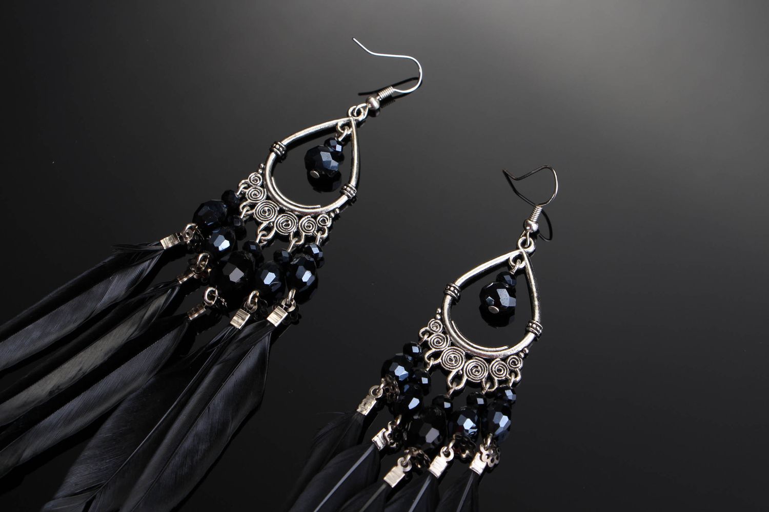 Earrings made of natural feathers  photo 3
