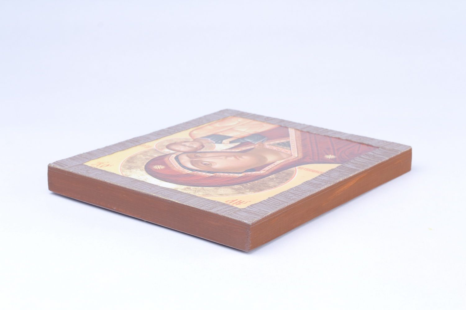 Decoupage Ikone aus Holz Gottesmutter von Kasan foto 5