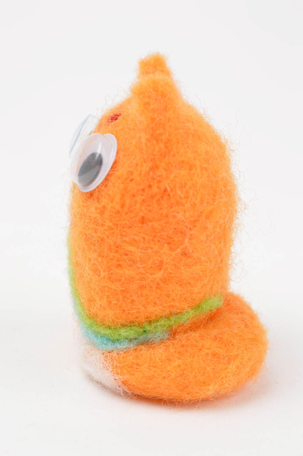 Игрушка ручной работы игрушка из валяной шерсти игрушка котик оранжевый фото 3