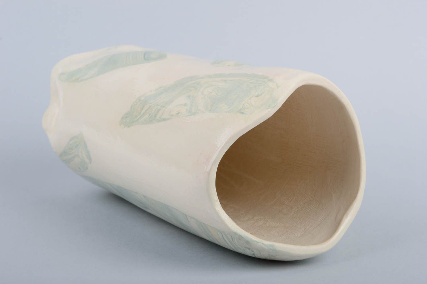 Vase aus Ton handmade Dekoration für Wohnzimmer Geschenk für Frauen klein schön foto 3