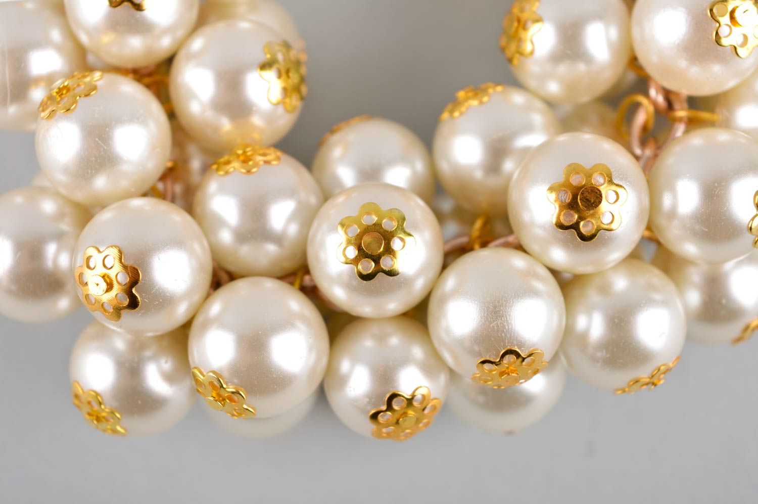 Collar de perlas artificiales hecho a mano accesorio de mujer bisutería de moda foto 3