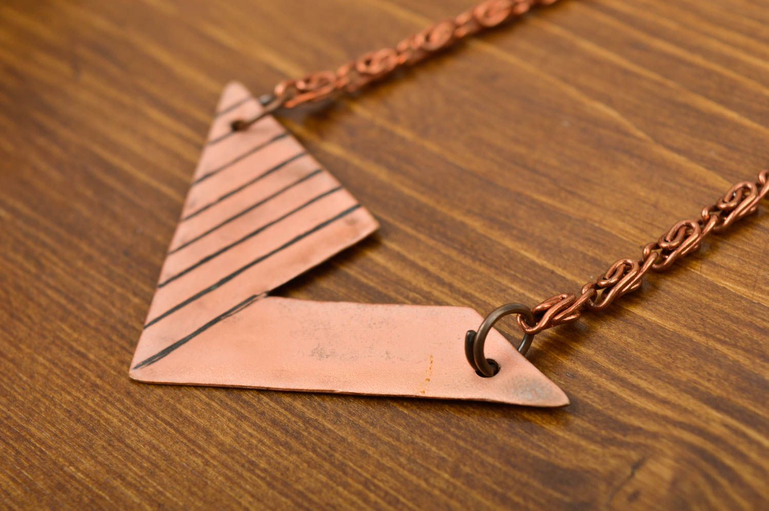 Handmade copper female pendant stylish metal pendant elegant jewelry gift ideas photo 2