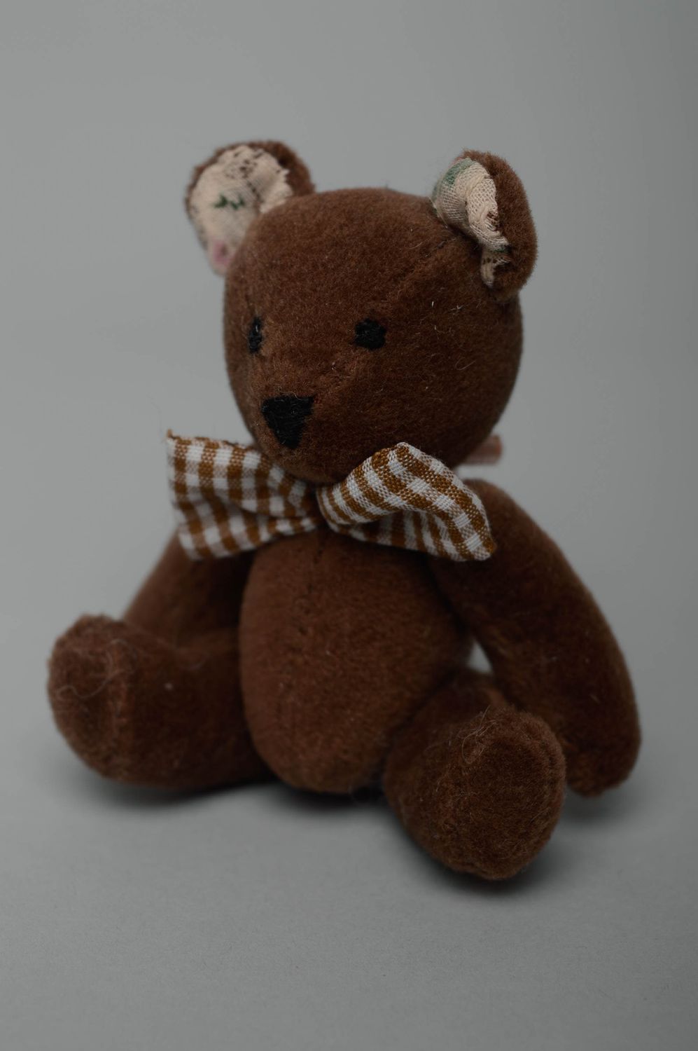 Small soft toy made of suede Bear photo 1
