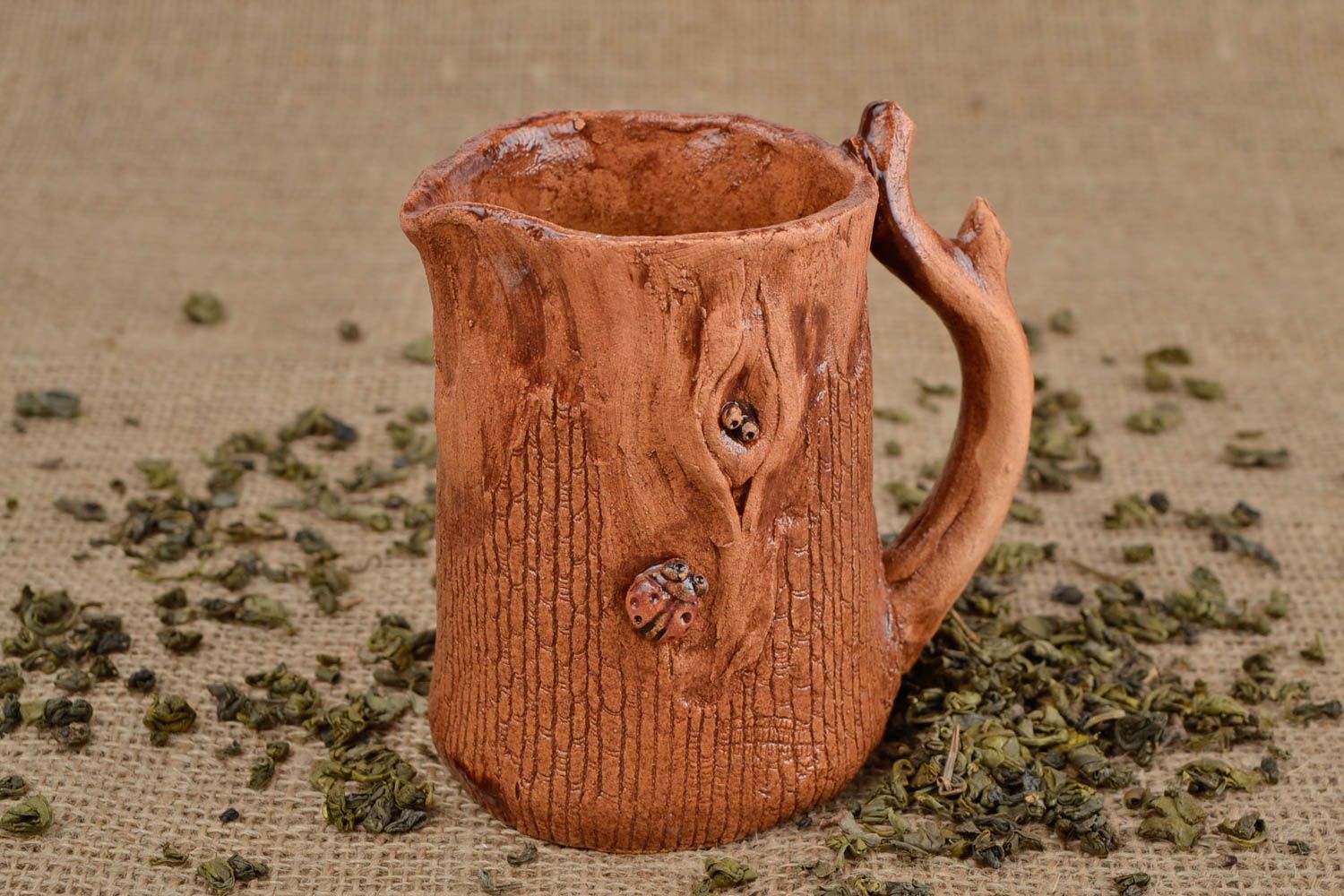 12 oz ceramic mug in brown color 0,8 lb photo 1