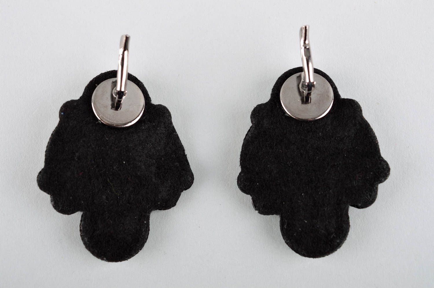 Elegant black earrings unusual soutache earrings jewelry with strasses photo 4