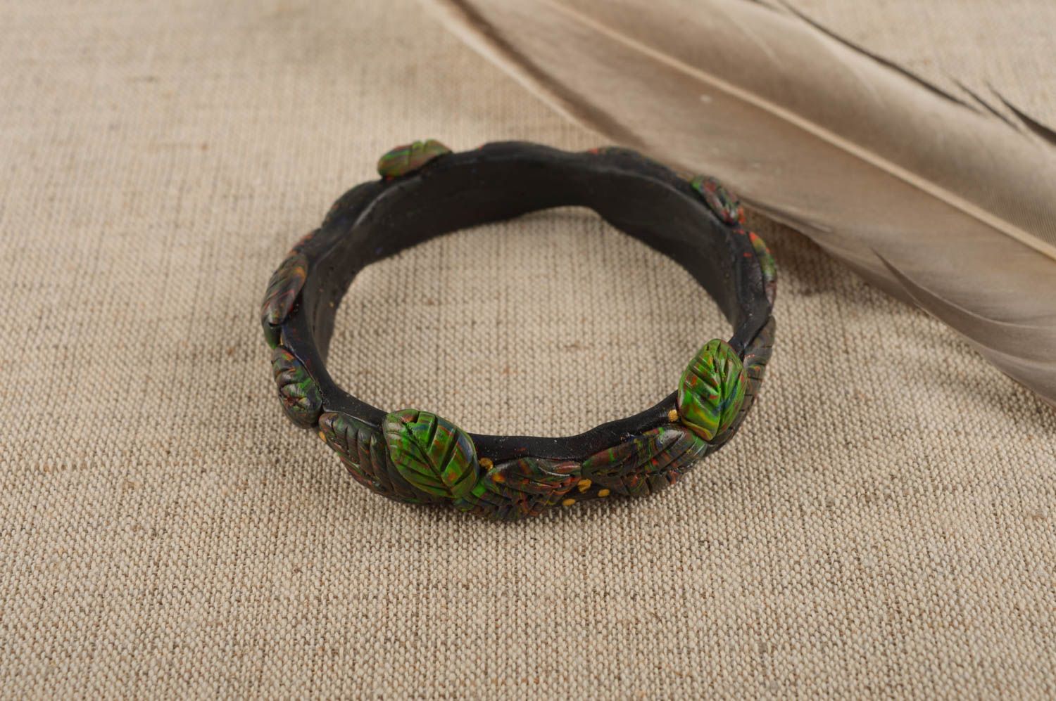 Stylish brown bracelet handmade designer bracelet wrist female accessory photo 1