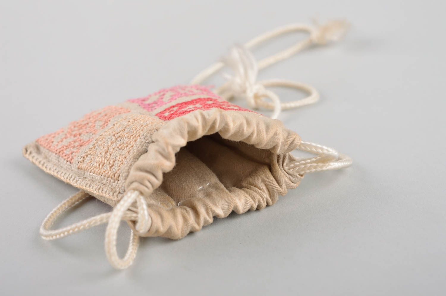 Unusual handmade fabric pouch textile purse for women handmade accessories photo 4