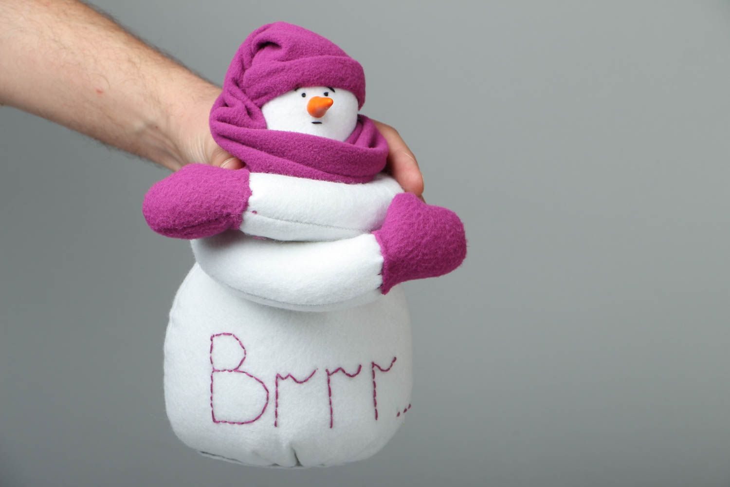Handmade soft toy Snowman photo 4