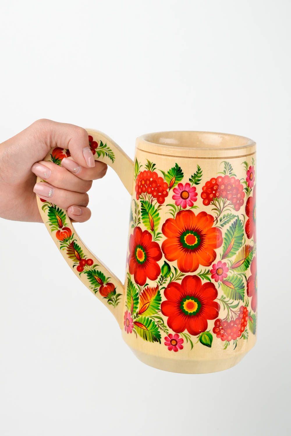 Handmade wooden mug designer glass unusual cup for kitchen decor gift ideas photo 2