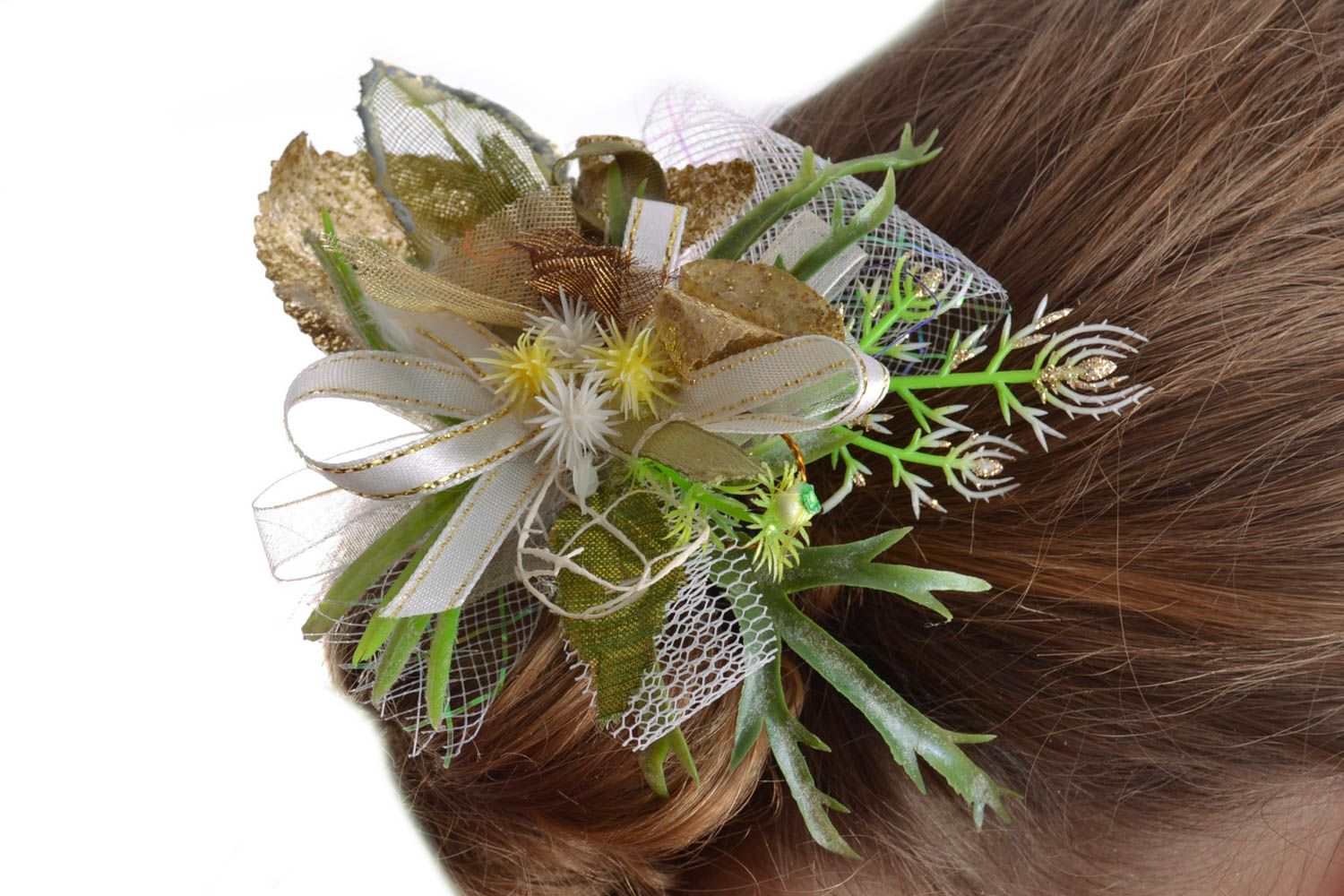Blumen für Haarspange oder Brosche Fourniture handmade Designer Accessoire foto 5