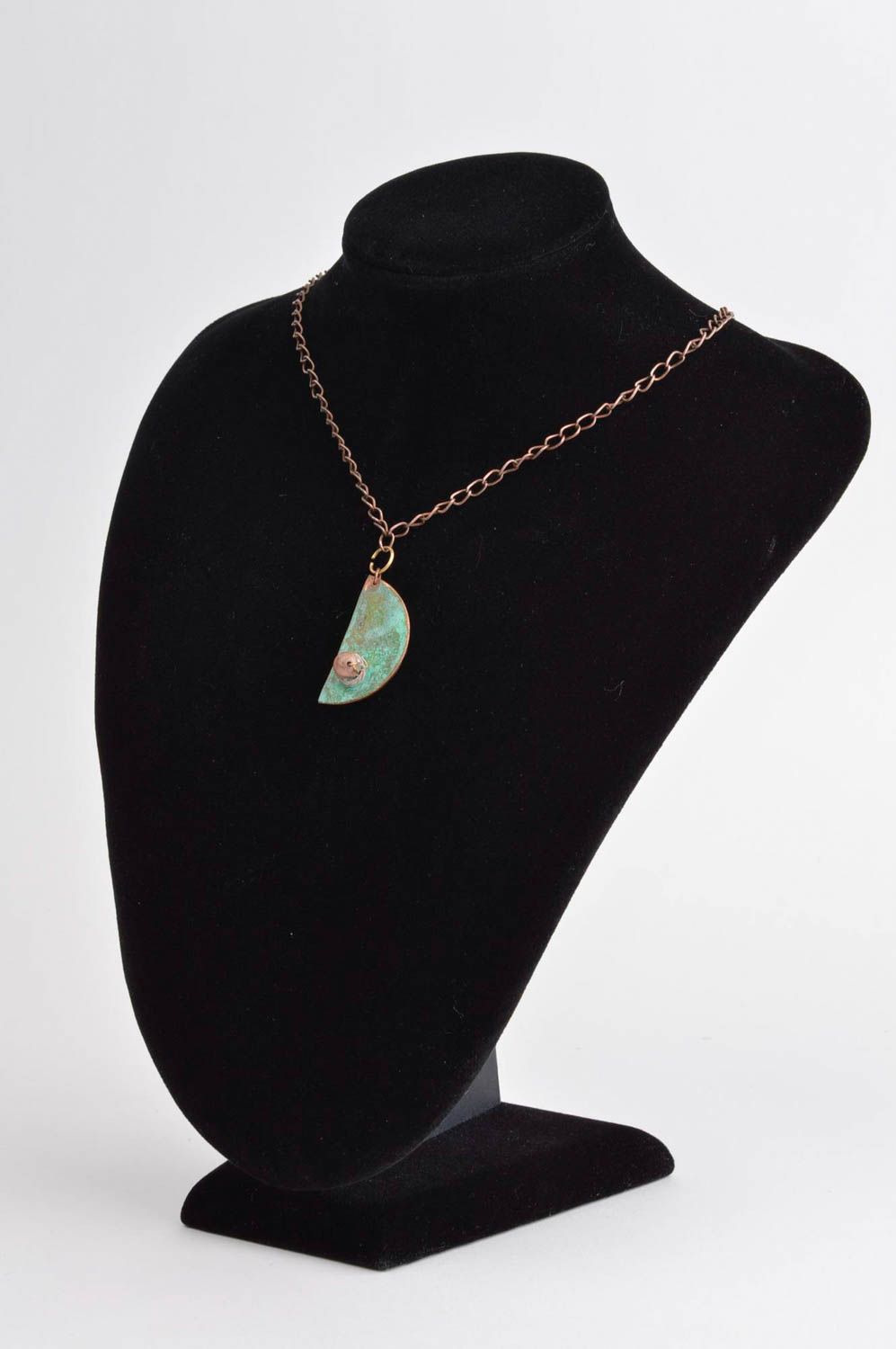Handmade jewelry copper jewelry female pendant neck accessory unusual gift photo 1