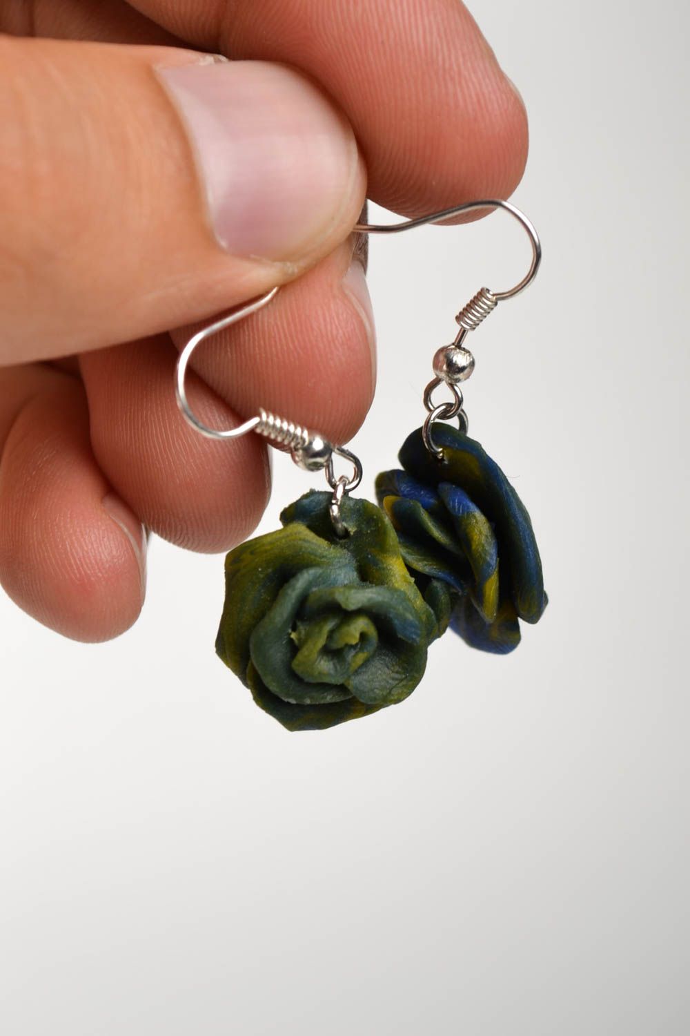 Handmade designer flower earrings stylish elegant earrings polymer clay earrings photo 5