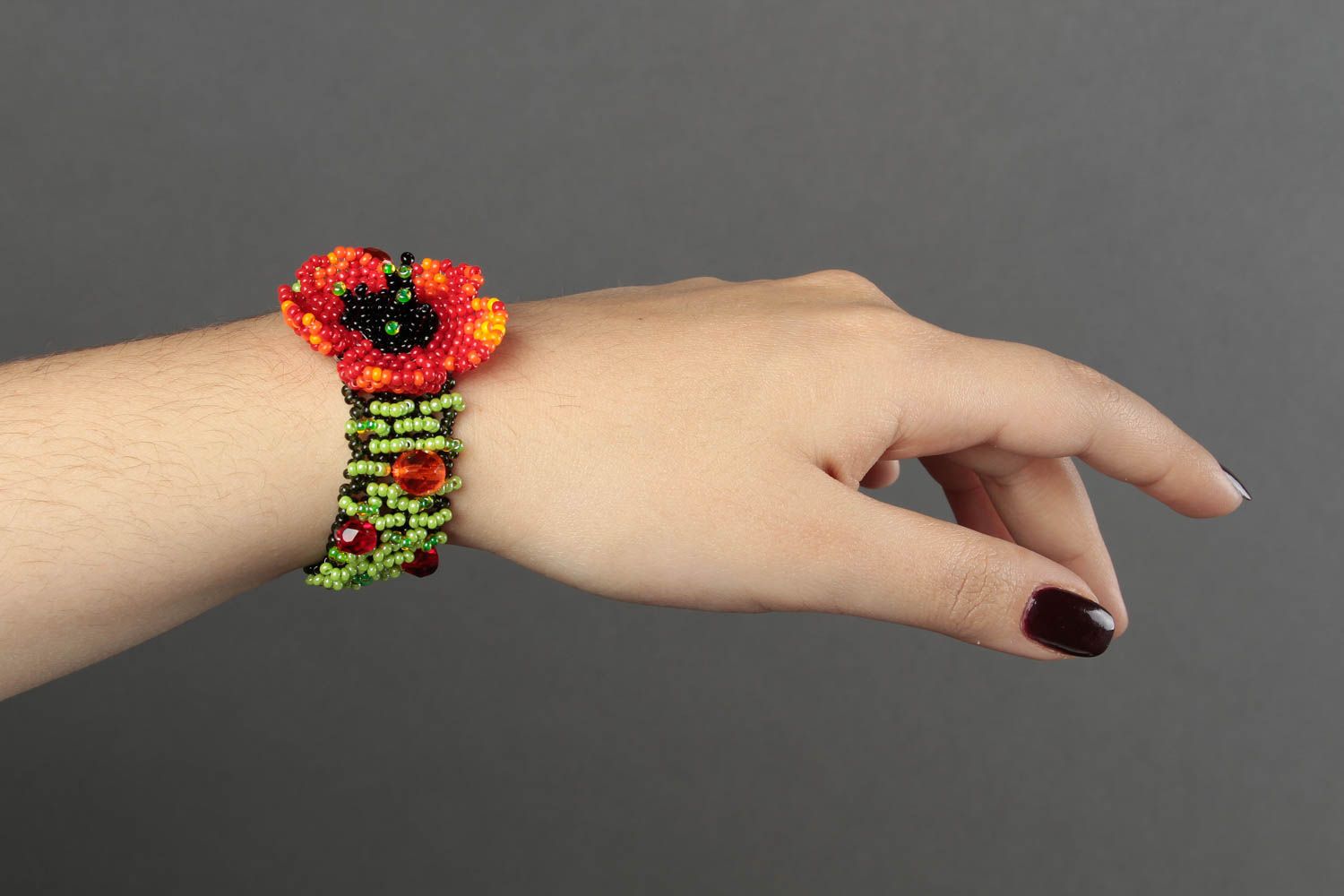 Blumen Armband handmade Designer Schmuck Rocailles Armband Frauen Accessoire foto 1