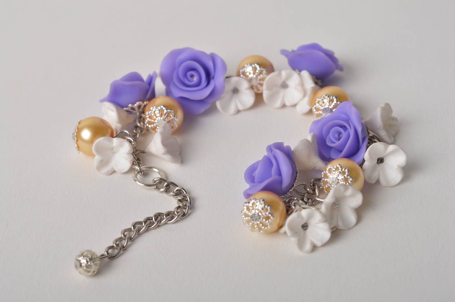 Beautiful handmade plastic bracelet flower wrist bracelet fashion accessories photo 5