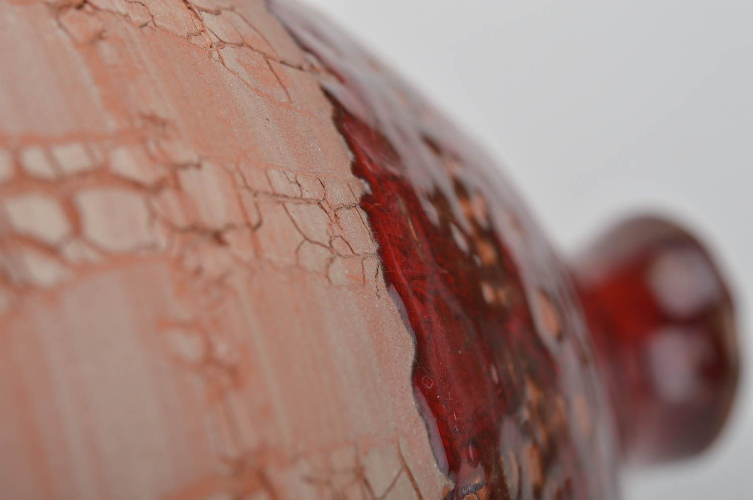 Jarrón cerámico de arcilla roja pintado original artesanal alto hermoso foto 4