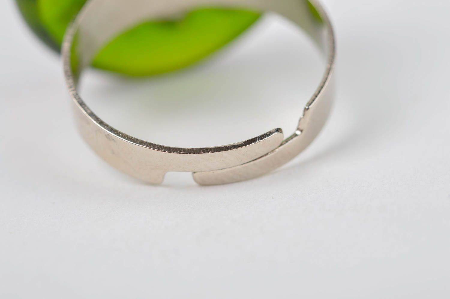 Handmade Glas Ring in Grün Damen Modeschmuck Accessoire für Frauen Fusing foto 4