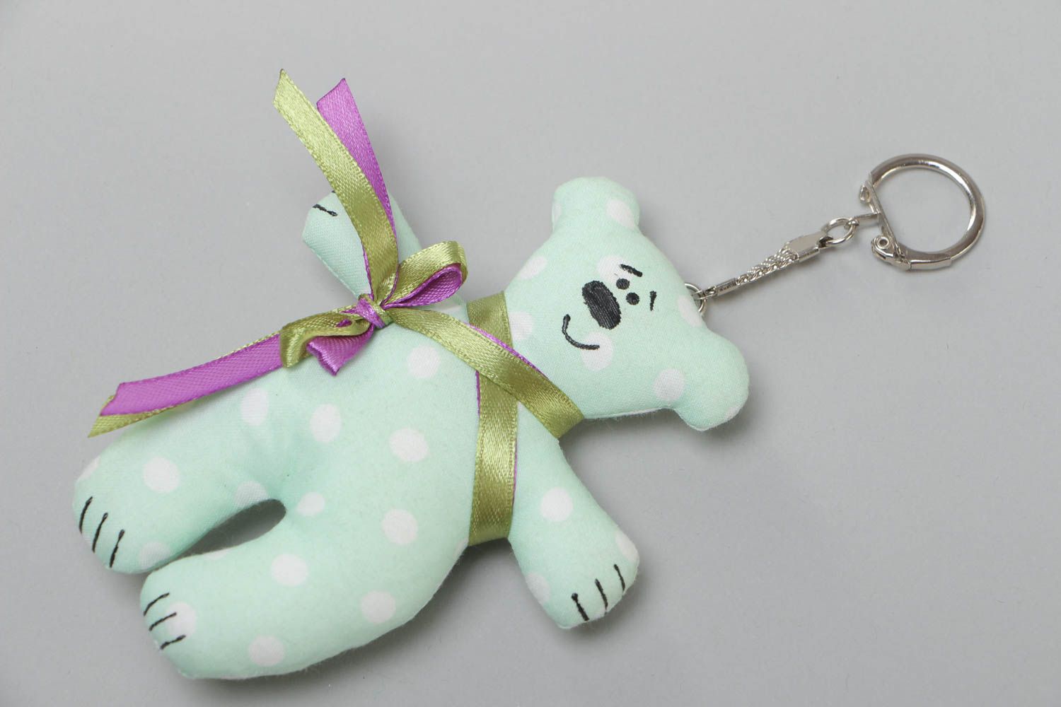 Handmade beautiful cotton keychain Bear soft toy for children  photo 2
