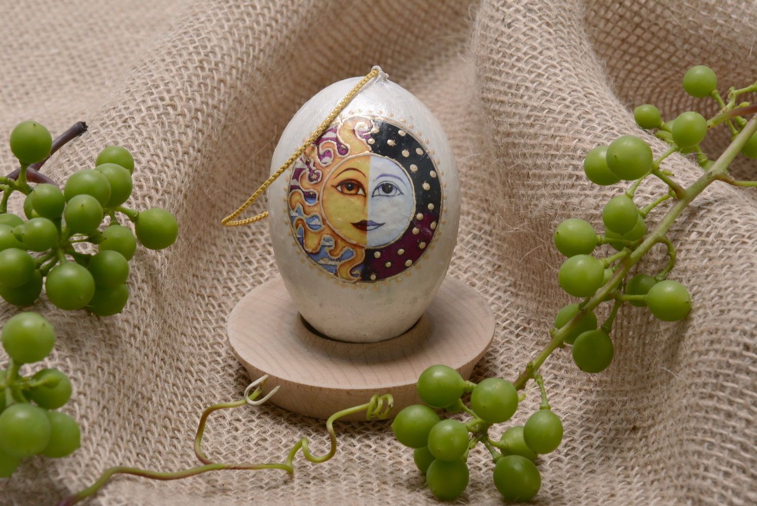 Suspension décorative artisanale œuf de Pâques Oiseau du paradis
 photo 1