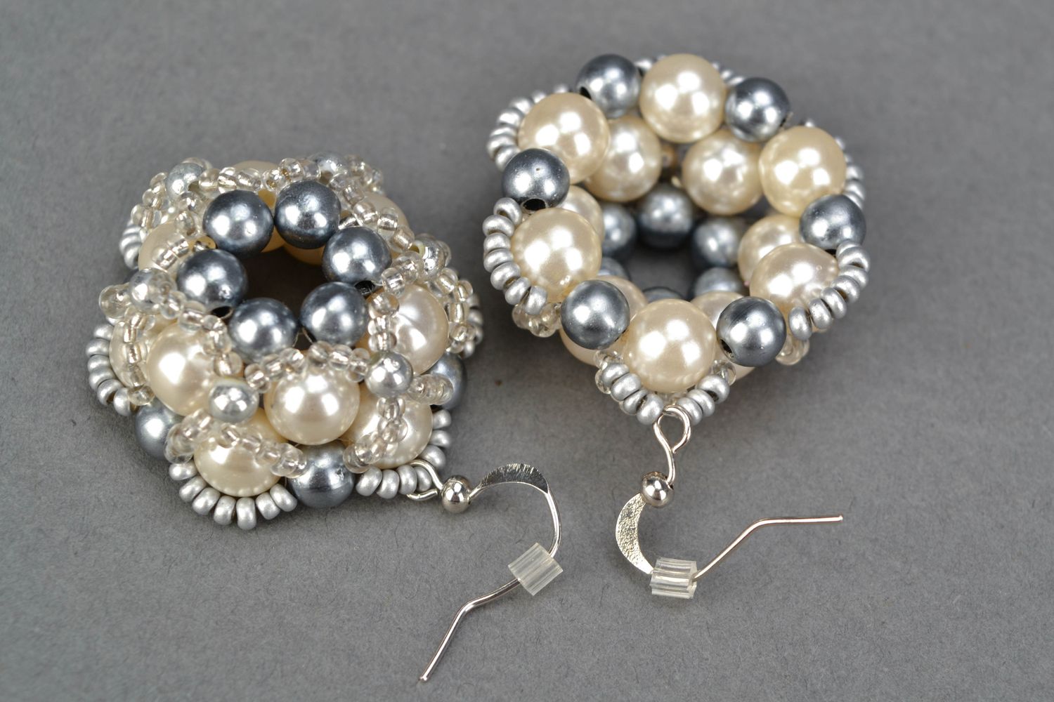 Pearl-like beaded earrings Northern Lights photo 4