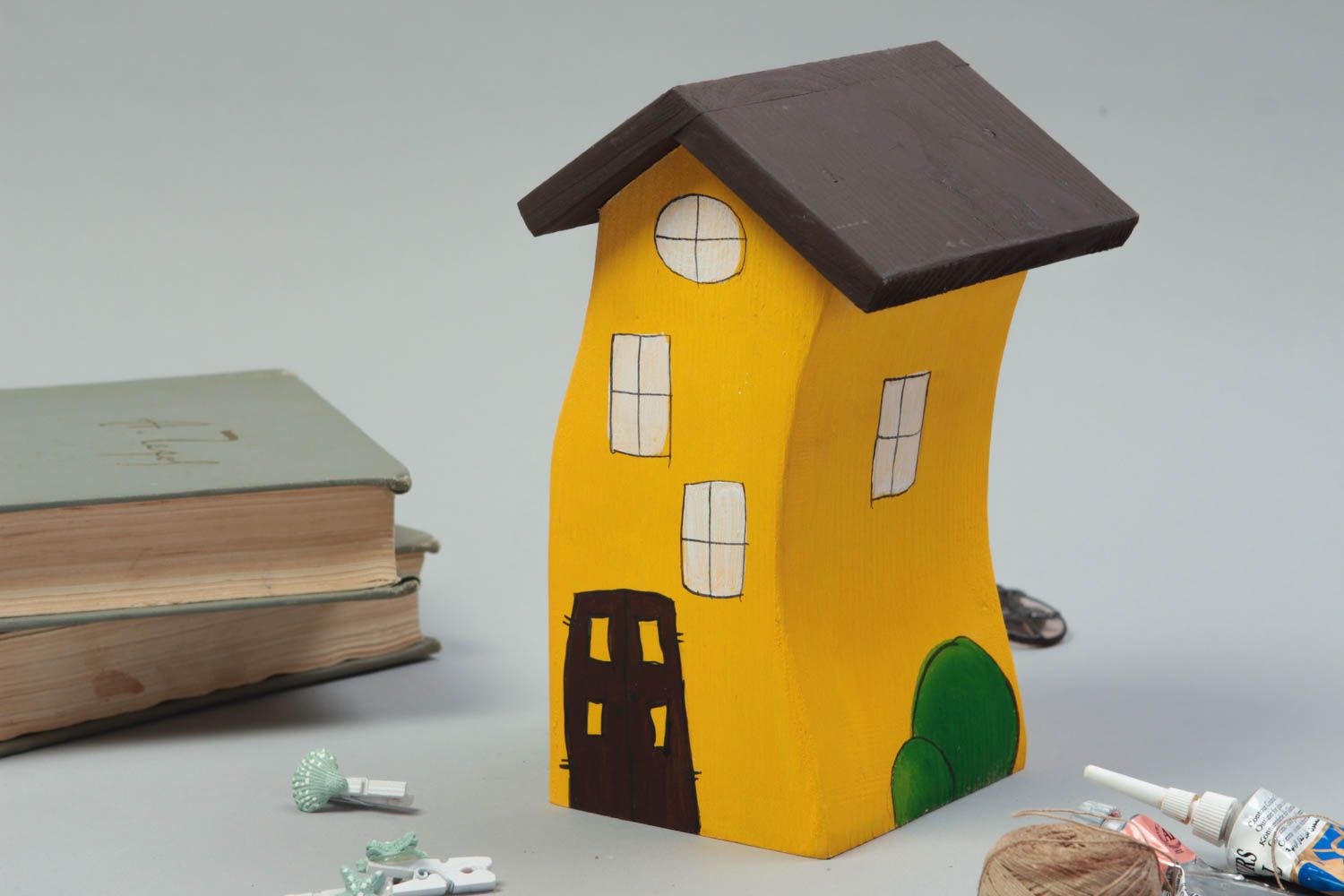 Wooden toy handmade wood sculpture miniature figurines housewarming gift ideas photo 1