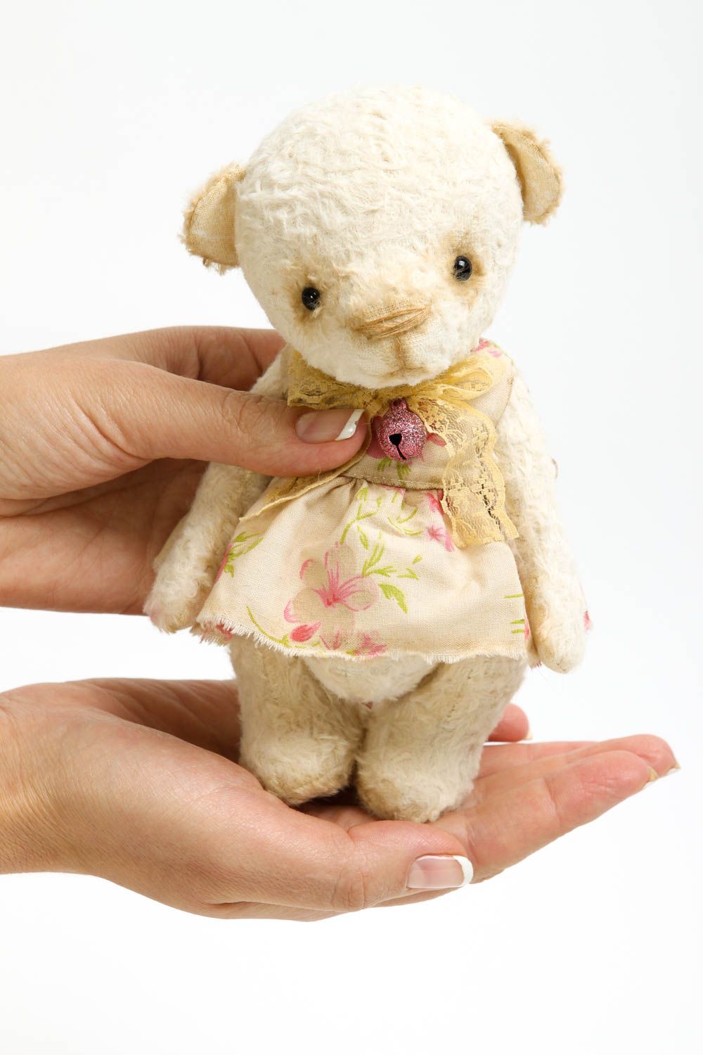 Giocattolo morbido fatto a mano pupazzo da bambini a forma di orsetto carino foto 5