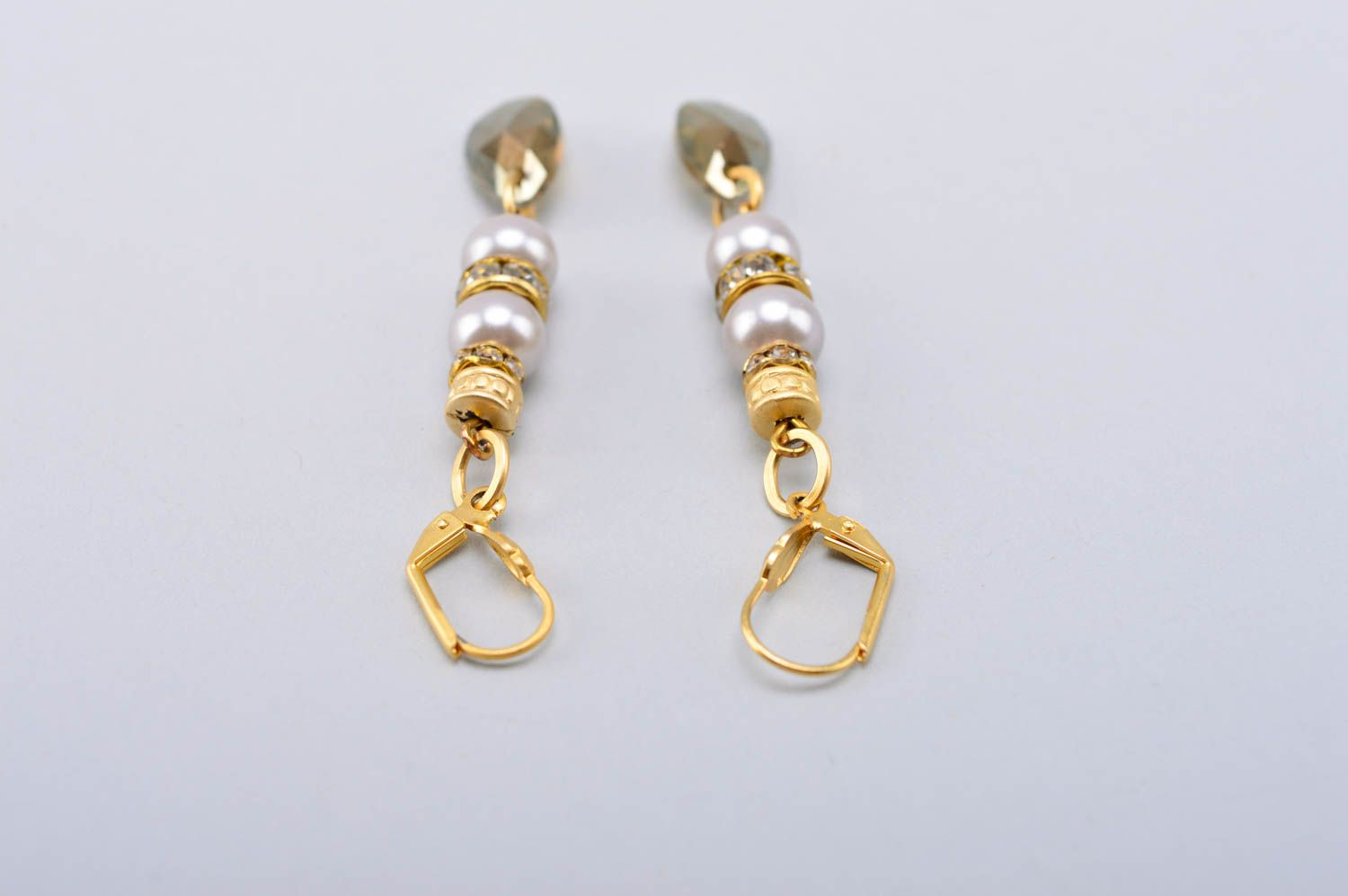 Handmade beaded earrings pearl earrings crystal earrings gifts for her photo 3