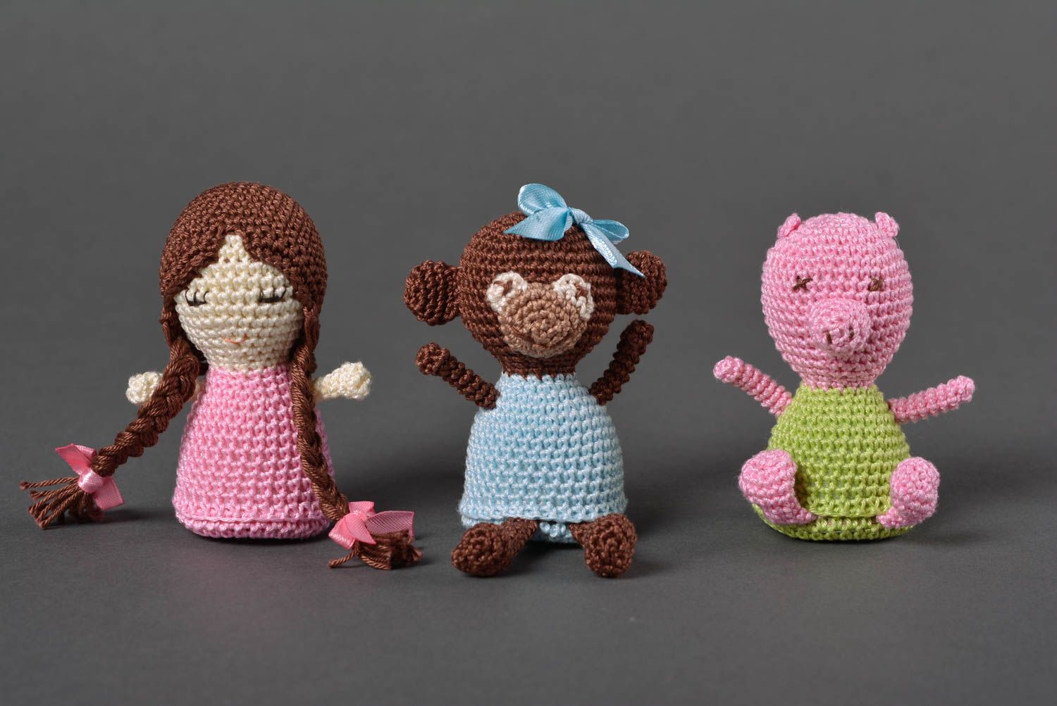 Handgemachtes Stoff Spielzeug Kuscheltier Affe Geschenke für Kinder gehäkelt foto 5