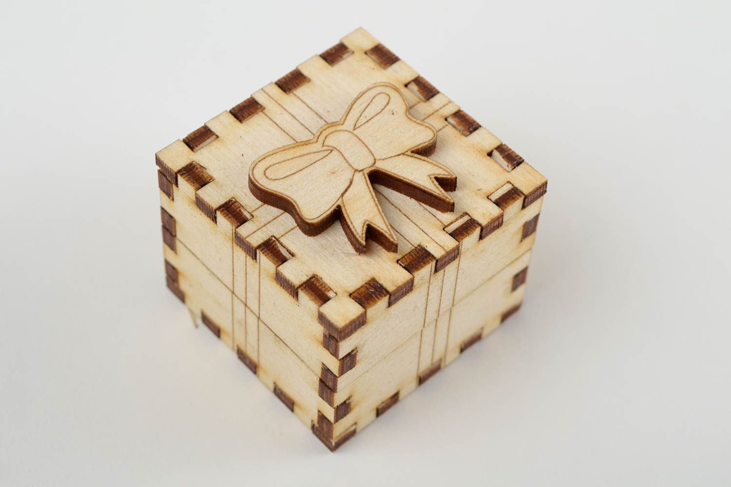 Handmade cute jewelry box wooden blank for creativity designer table decor photo 3