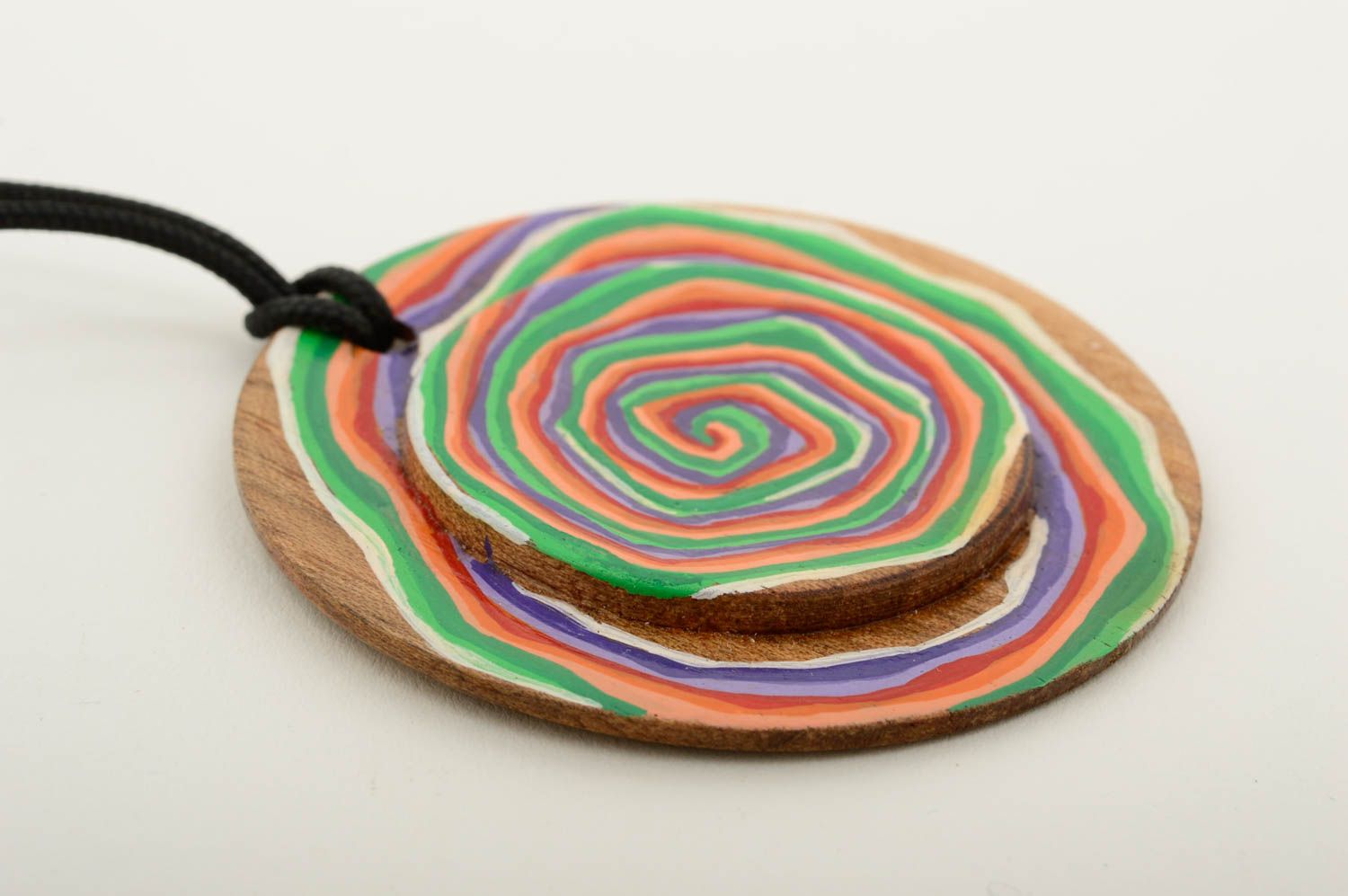 Handmade painted pendant unusual designer pendant cute accessory in eco style photo 4