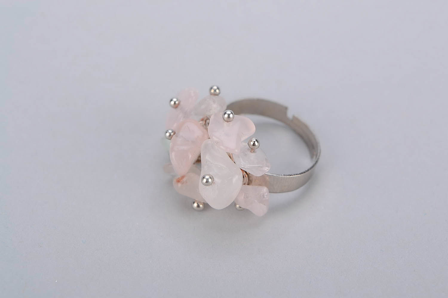 Ring mit rosa Quarz foto 4