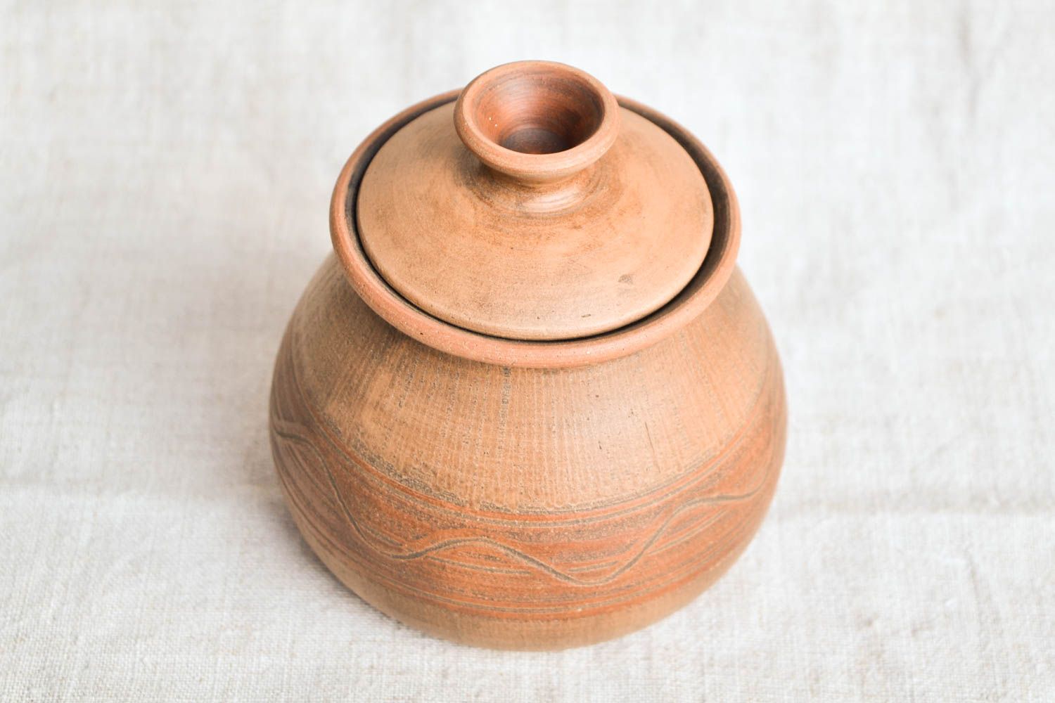 Azucarero original hecho a mano de cerámica utensilio de cocina pote con tapa foto 5