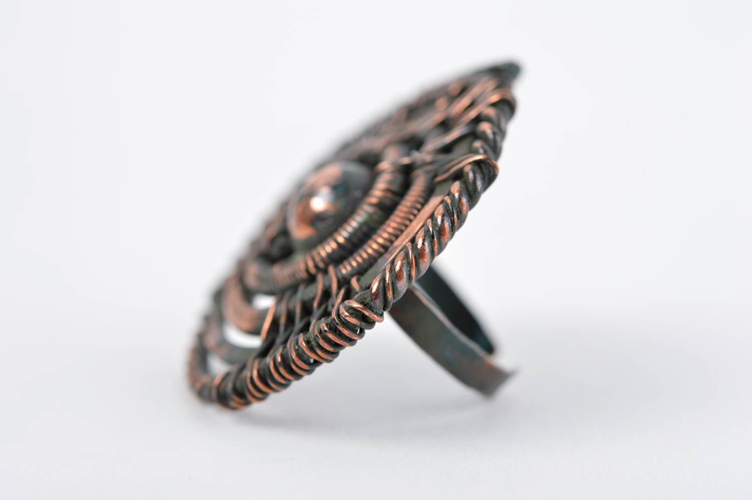 Необычное кольцо ручной работы красивое кольцо круглое женское кольцо фото 3