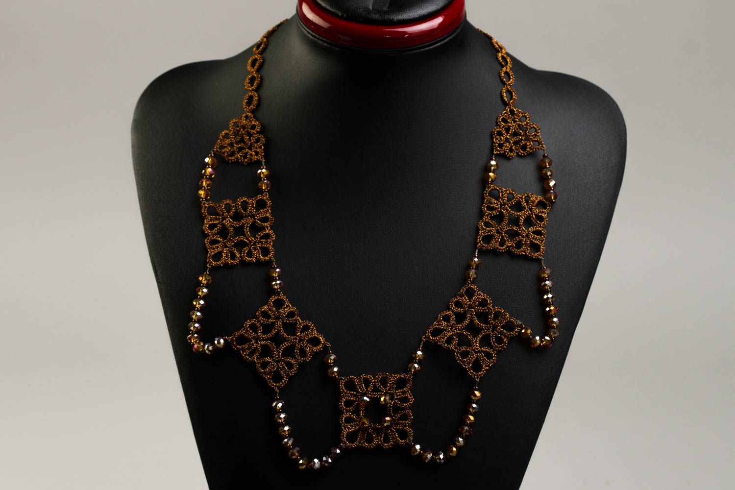 Unusual handmade textile necklace artisan jewelry designs neck accessories photo 1