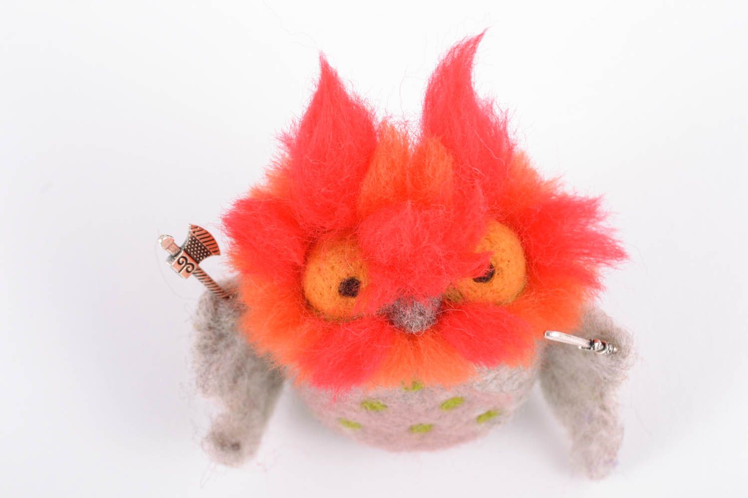 Felted wool toy Owl Defender photo 3