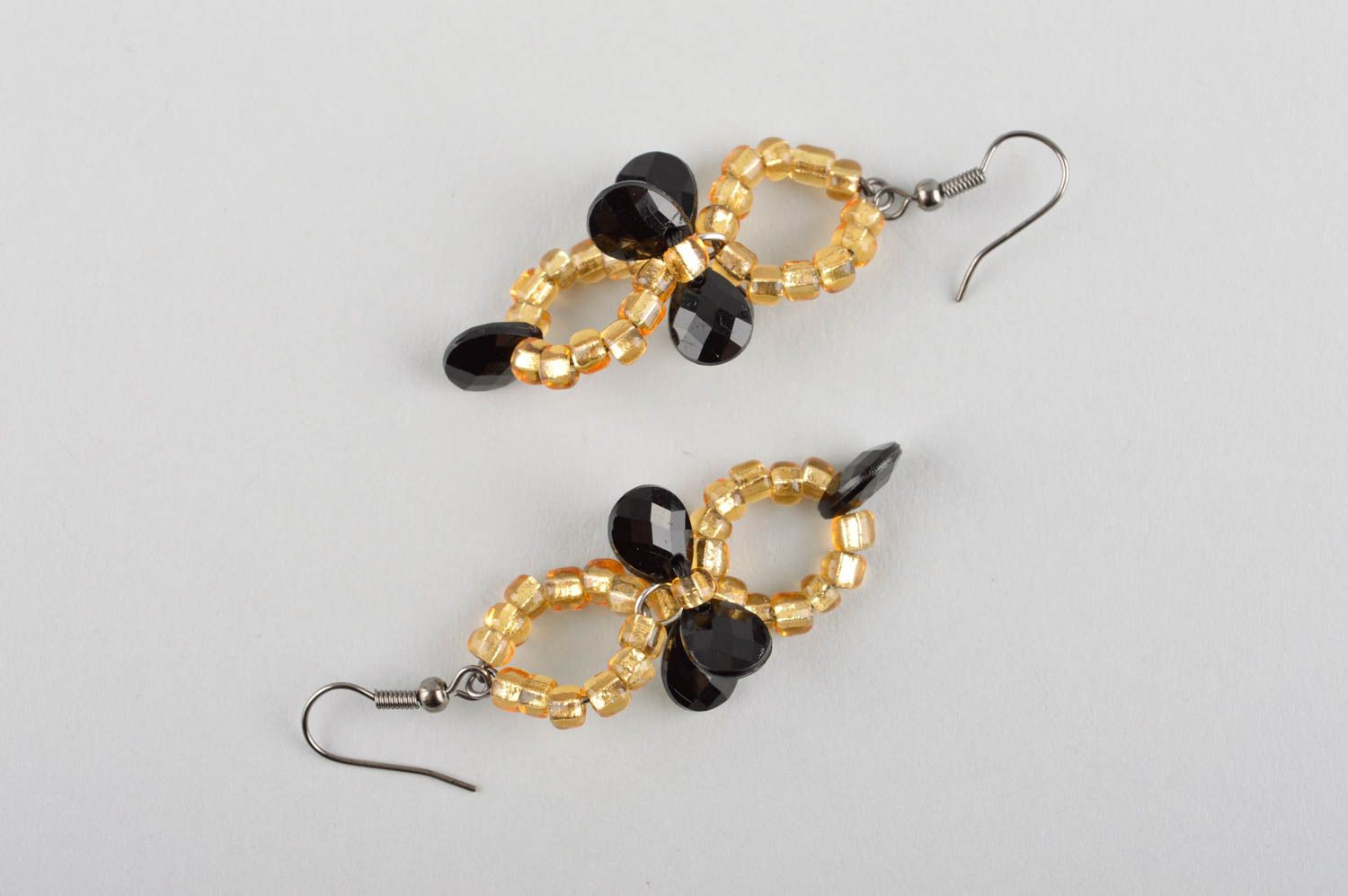 Stilvoller Glasperlen Schmuck handgemachte schöne Ohrringe Juwelier Modeschmuck foto 5