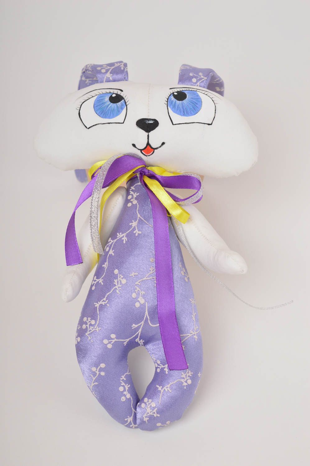 Jouet lapin Peluche faite main en tissu peinte à l'acrylique Cadeau pour enfant photo 3
