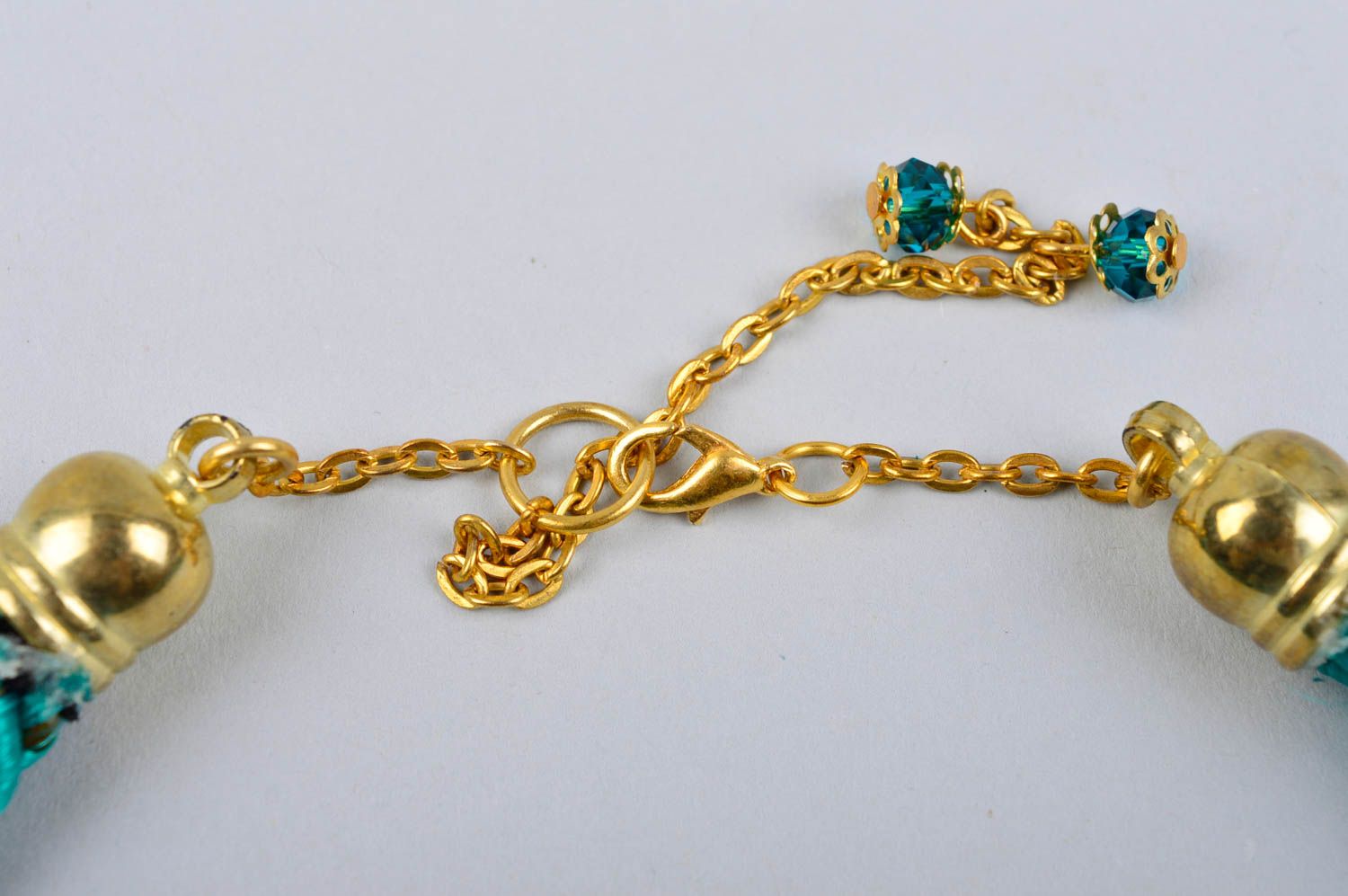 Handmade thread necklace yarn necklace handmade accessories stylish jewelry photo 4