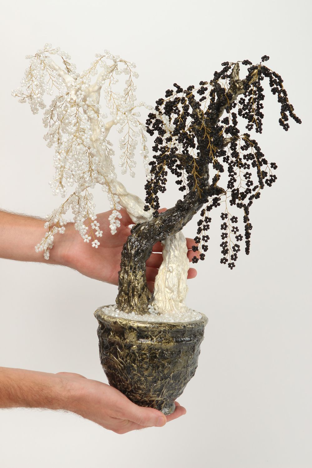Árbol de abalorios hecho a mano elemento decorativo topario artificial foto 5