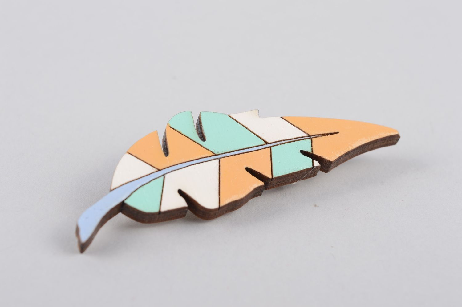 Handmade stylish brooch designer lovely jewelry unusual leaf accessory photo 2