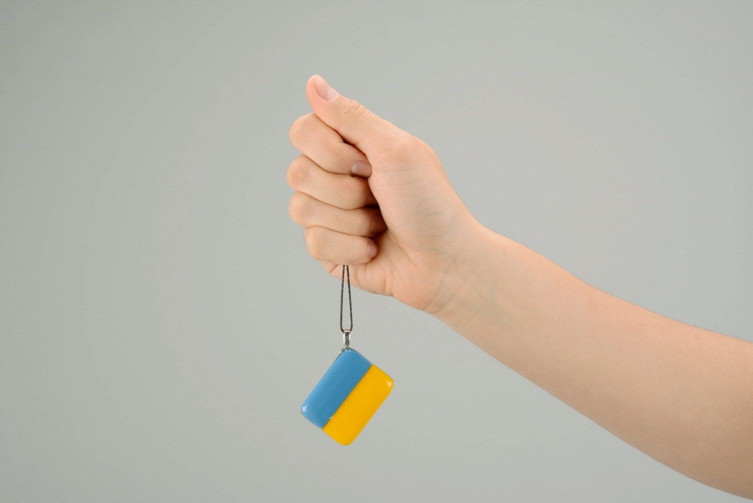 Стеклянный кулон Украинский флаг фьюзинг стекла фото 5