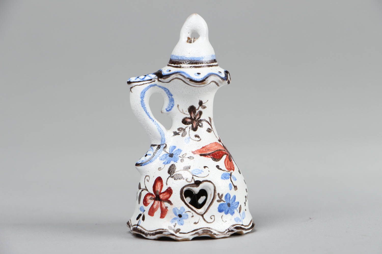 Dekoratives handgemachtes Glöckchen aus Keramik Teekanne foto 1
