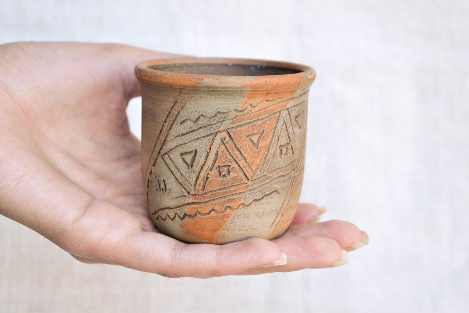 Becher aus Ton handmade Keramik Geschirr Küchen Zubehör Öko Geschirr 150 ml foto 2