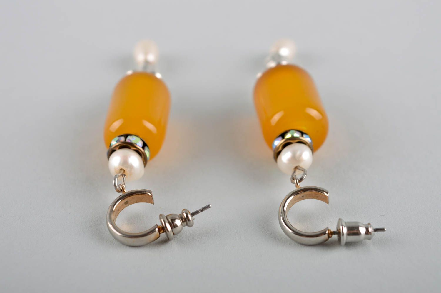 Handmade designer earrings cute earrings with cornelian earrings with charms photo 5