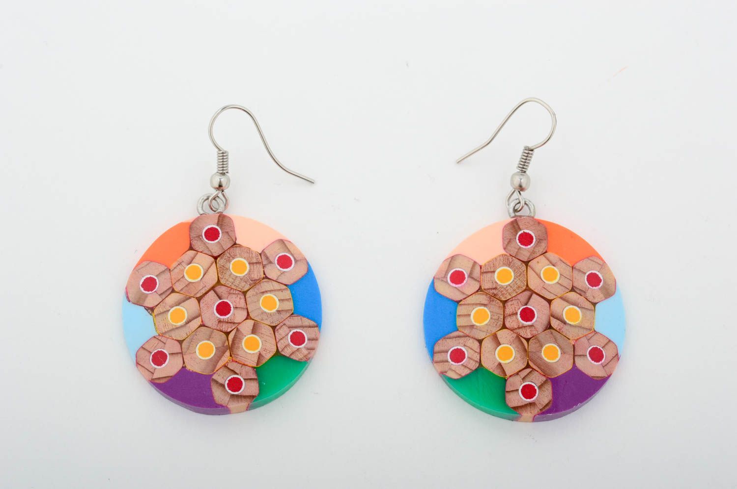 Handmade colorful earrings designer large earrings bright earrings for summer photo 3