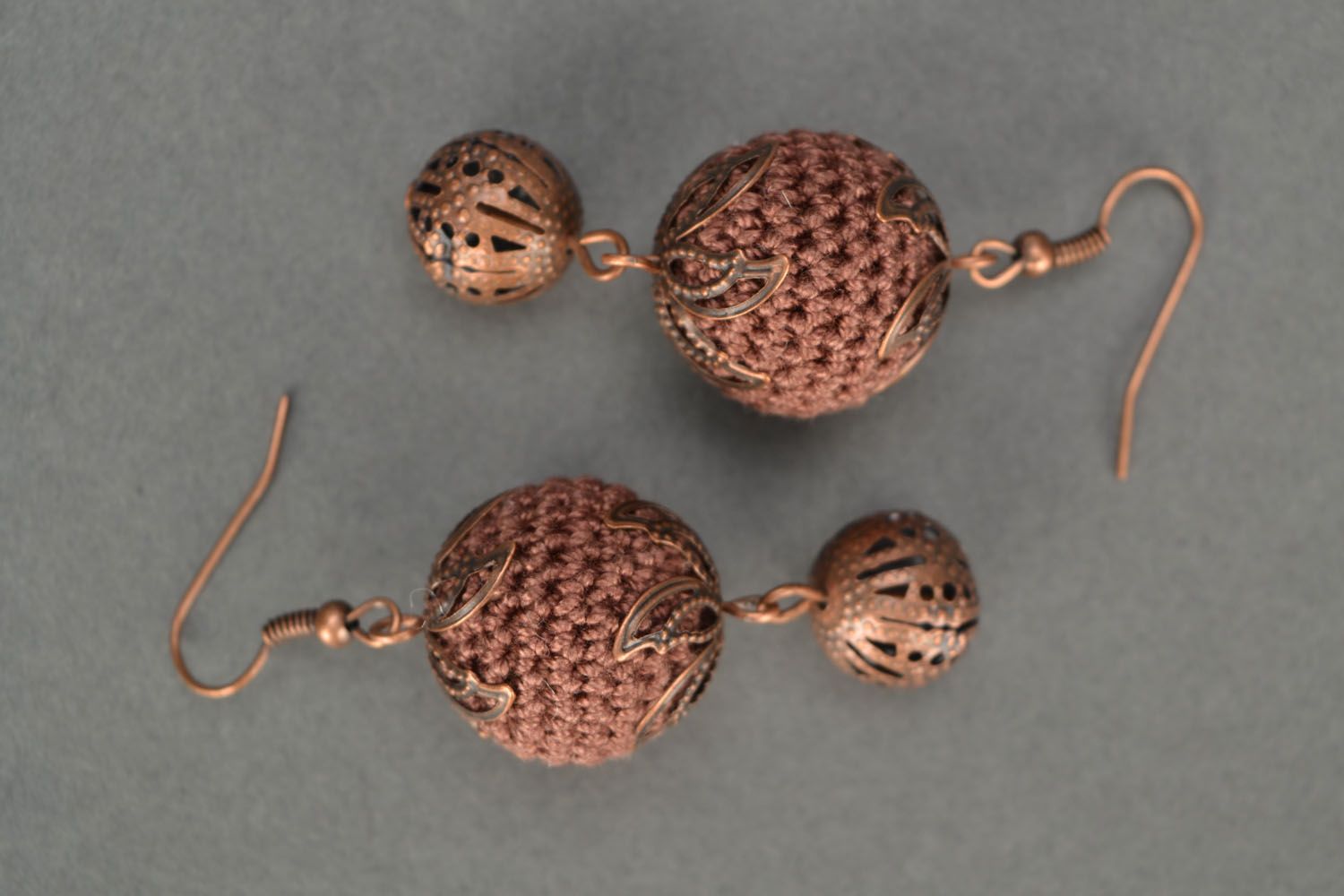 Crocheted earrings Juniper Balls photo 3